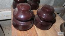 Two brown vintage insulators