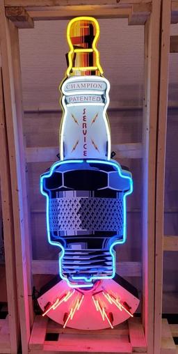 Champion Spark Plug Neon sign with flasher- 6ft