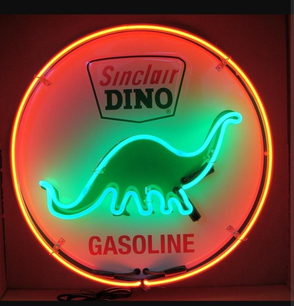 SINCLAIR DINO GASOLINE tin Neon sign 36"