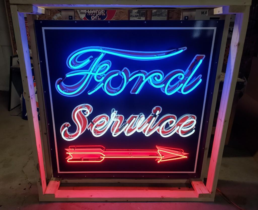 Ford Service Neon w/Arrow 48 x 48