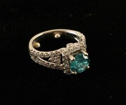 Stunning Ladies Blue Diamond Ring Set