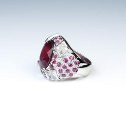 Extraordinary 9.07 Carat Ruby & Diamond Ring