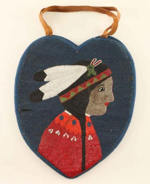 Nez Perce Leather Heart Shaped Bag