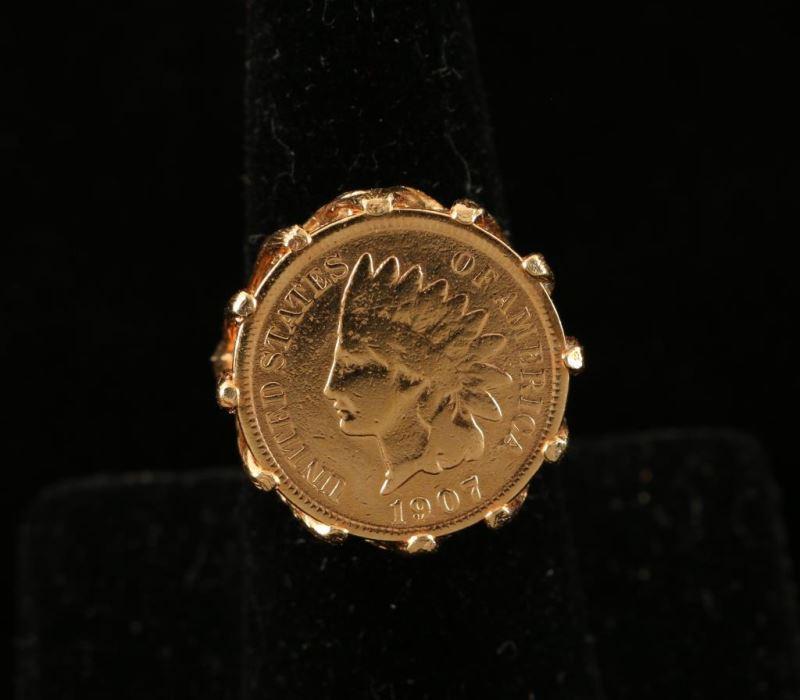 1907 1¢ Gold Ring