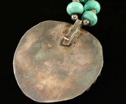 Old Pawn Turquoise & Coral Pendant