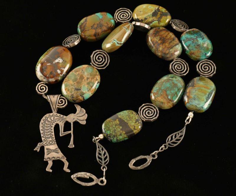 Sterling & Turquoise Kokopelli Necklace