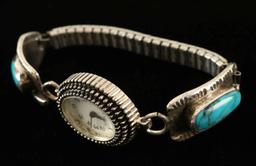 Sterling Silver & Turquoise Ladies Watch Tips