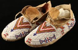 Pair of Sioux Indian Beaded Moccasins