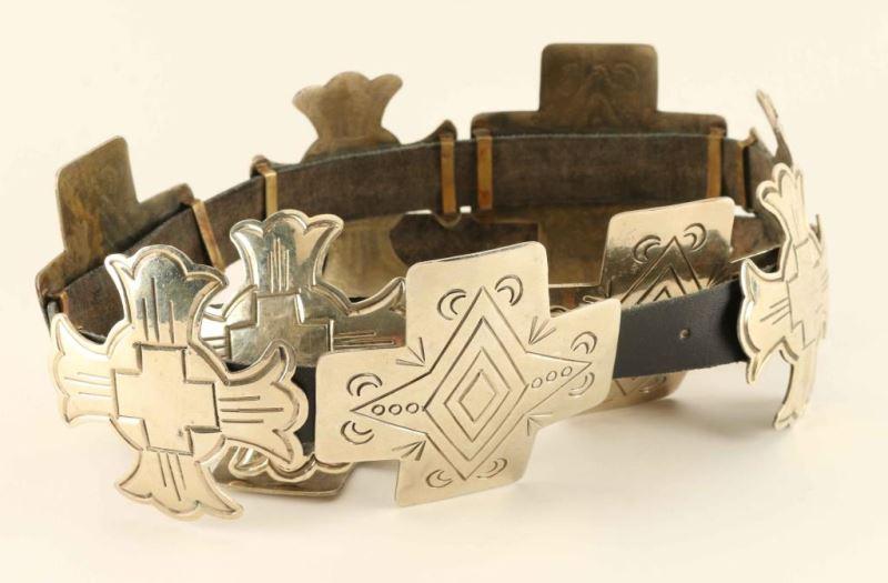 Sterling Silver Cross Design Concho Belt