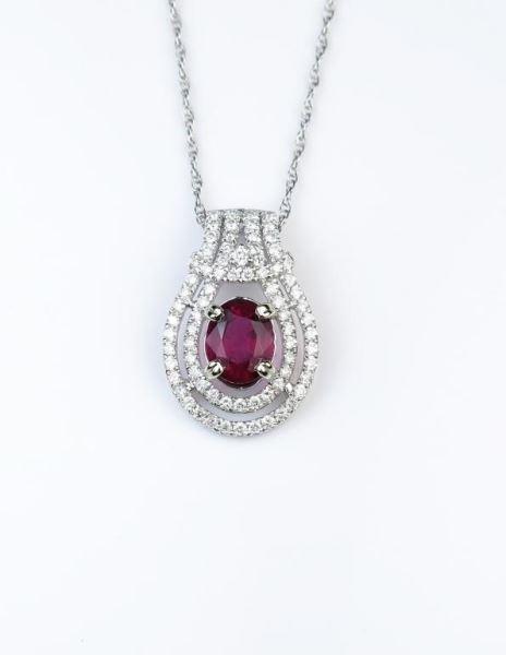 Exceptional Quality Ruby & Diamond Pendant