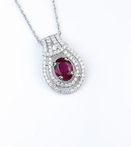 Exceptional Quality Ruby & Diamond Pendant