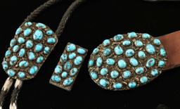 Men's Turquoise & Sterling Silver Jewelry Ensemble