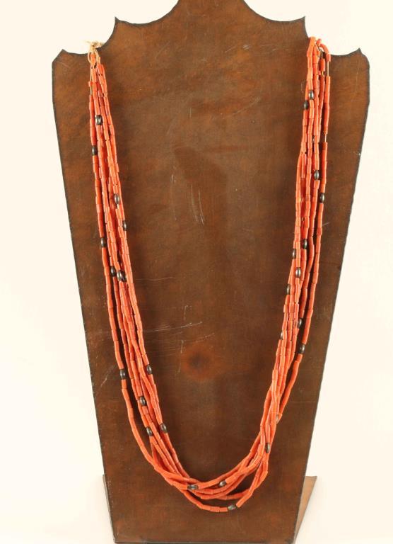 Navajo 7 Strand Coral Heishi