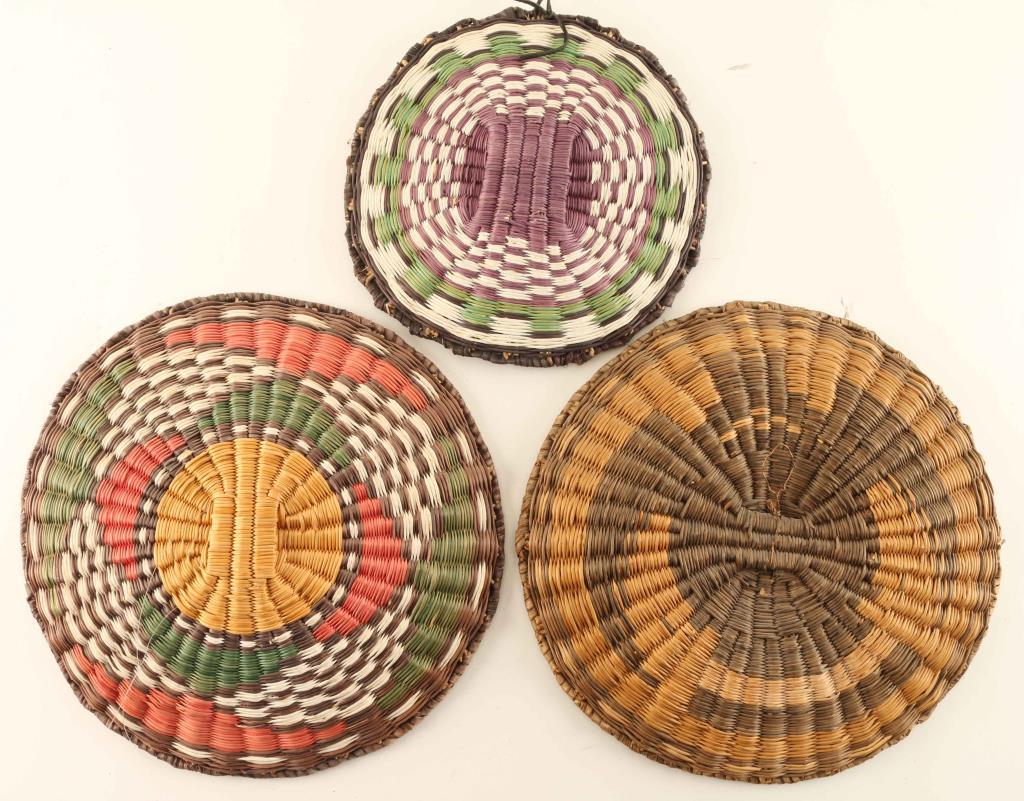 Lotof 3 Hopi Wicker Trays