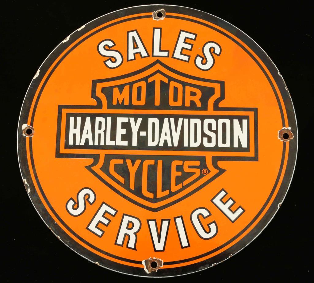 Vintage Harley Davidson Porcelain Motorcycle