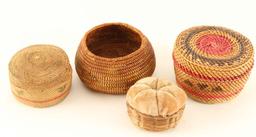 Lot of 4 Native American Baskets