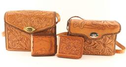 Collection of 2 Tooled Purses & 2 Wallets