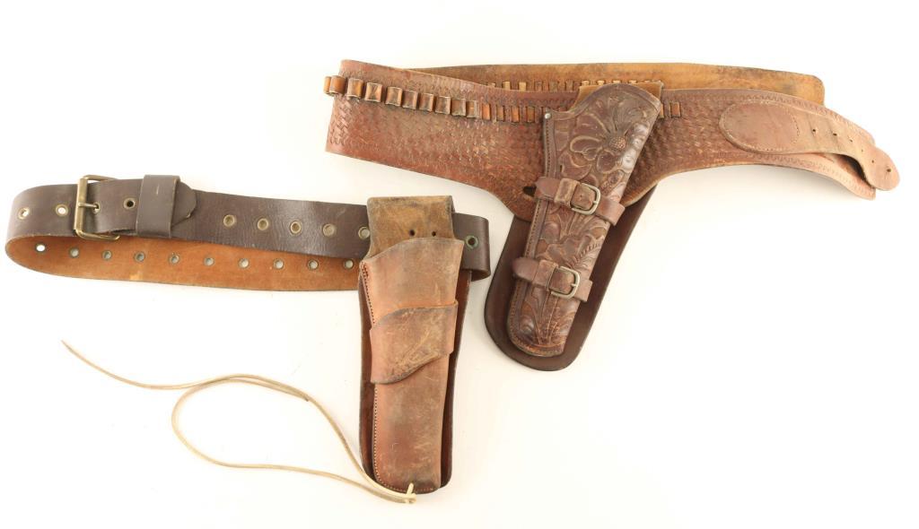 Lot of 2 Gun Rigs & Leather Chaps