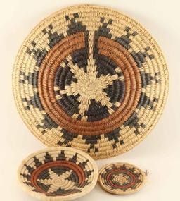 Three Hopi Basketry Trays