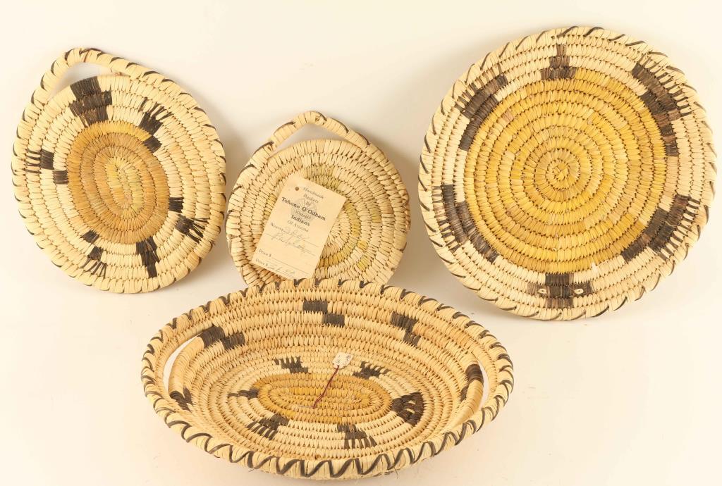 Lot of 4 Papago Basketry Trays