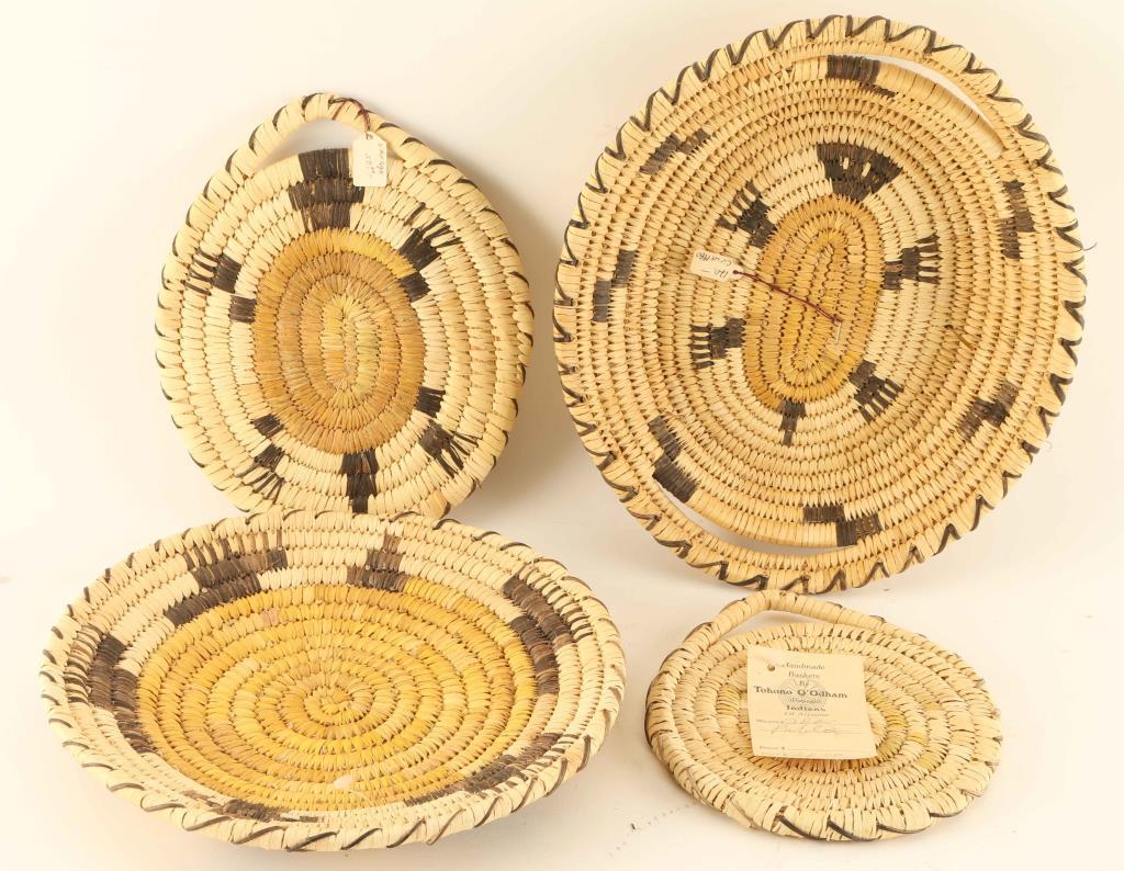 Lot of 4 Papago Basketry Trays