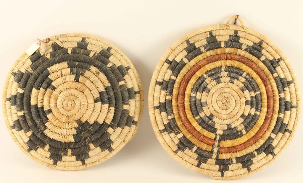 Collection of 2 Hopi Basketry Trays