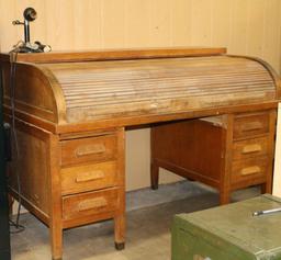 Oak Roll Top Desk