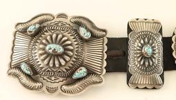 Rare No. 8 Spiderweb Turquoise Concho Belt