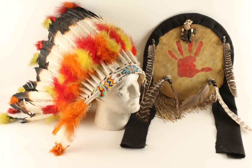 Native American Headdress & Shield