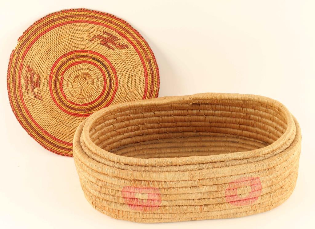 Lot of 2 Native Basketry Items