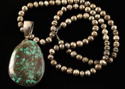 Old Pawn Indian Mountain Turquoise Pendant