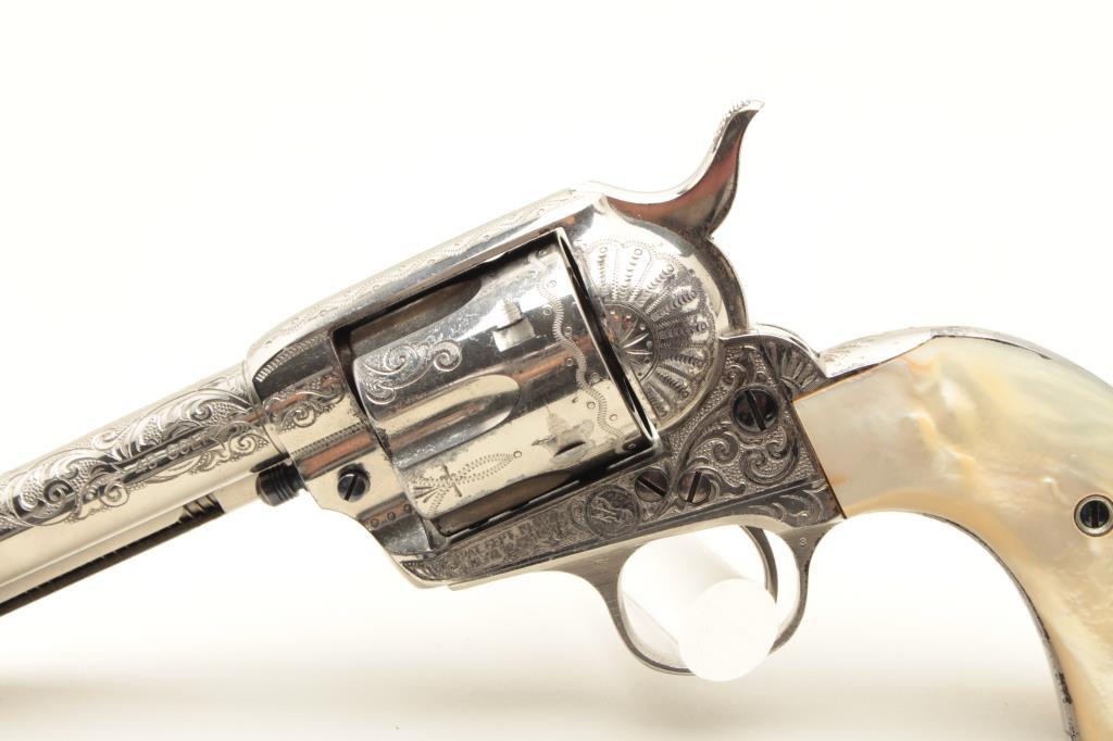 Colt SAA factory engraved with carved eagle grips set with