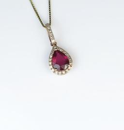 18CAI-51 RUBY & DIAMOND PENDANT