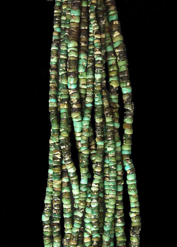 Beautiful Drilled Stone Bead PreColumbian Necklace made from a large 96" strand of beads.