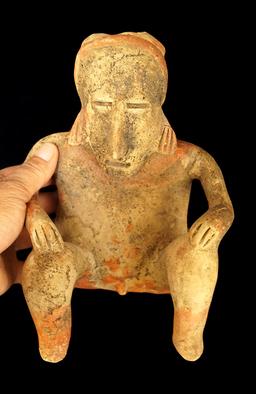 8 1/2" x 6" Seated Jalisco Male Figure - Ameca style. In very good condition.