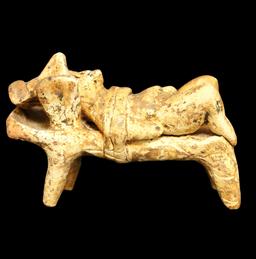 3 1/2"  x 2 1/4" Nayarit Death Bed Figure that is nicely detailed and well crafted.