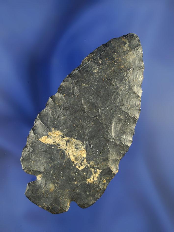 Well patinated 3 1/4" Coshocton Flint Dovetail found in Ohio.