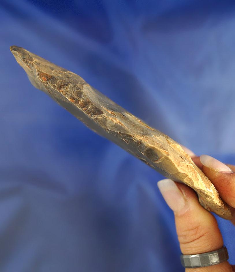 5 3/8" Heavily patinated Hornstone Cache Blade found in Trigg Co., Kentucky.