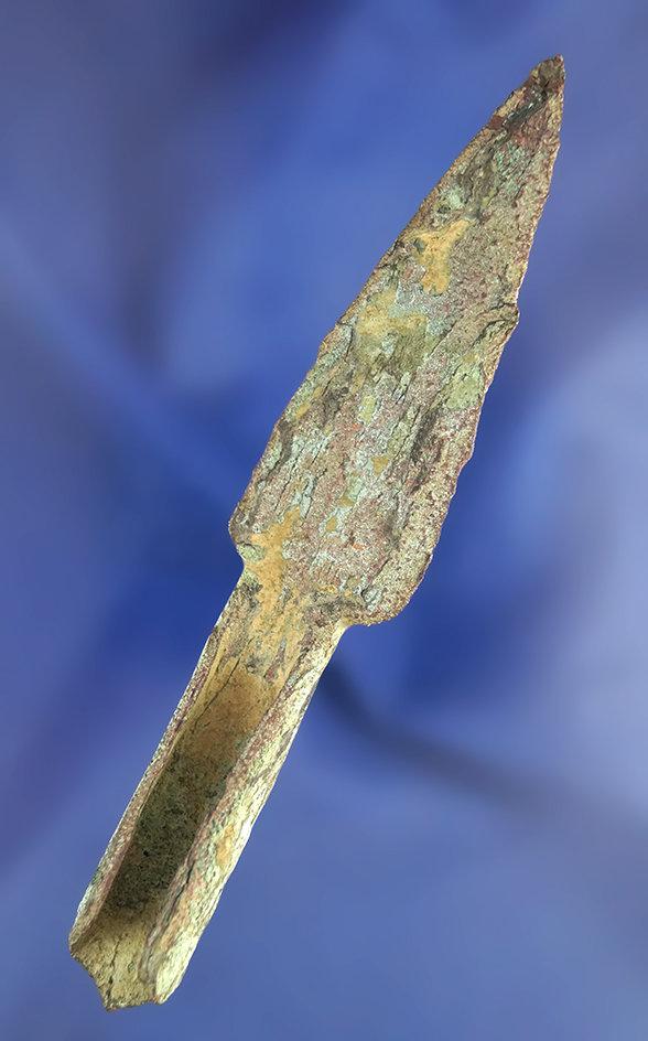 4 1/2" Old Copper Culture Socketed Spear found in Jasper Co., Indiana.