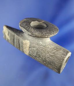 Nicely styled 2 1/2" Long Stone Platform Pipe found in Ohio. Bowl has been tightly reattached.