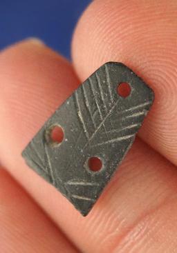 5/8" Long Ornate top section of a Drilled Pendant found near the Columbia River. Ex. Bill Peterson.