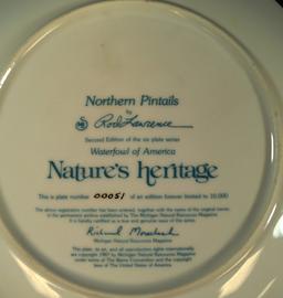 Nature's Heritages collection of six beautiful plates with a different bird on each plate.