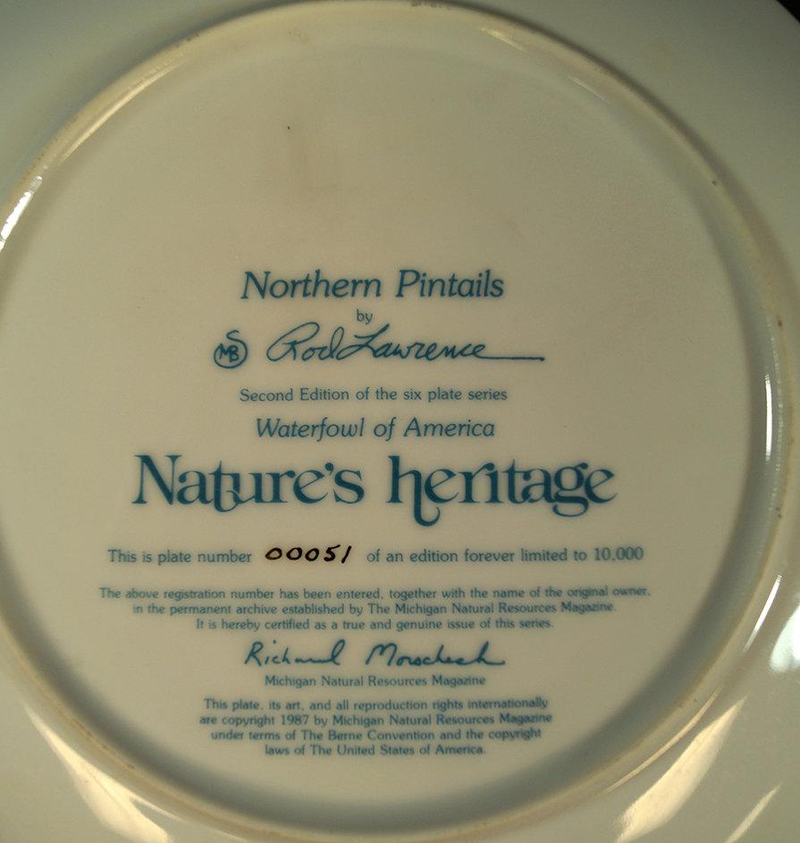 Nature's Heritages collection of six beautiful plates with a different bird on each plate.