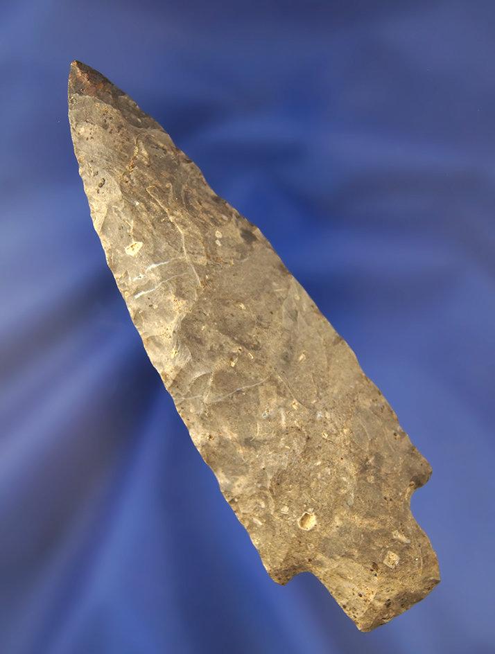 4 7/16" Archaic Stemmed Knife found near Yorkshire, Ohio. Ex. Cliff Simon.
