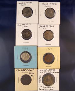 8 Novelty Coins - 2 Reproductions * See full description.