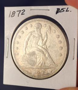 1872 Seated Liberty Silver Dollar XF