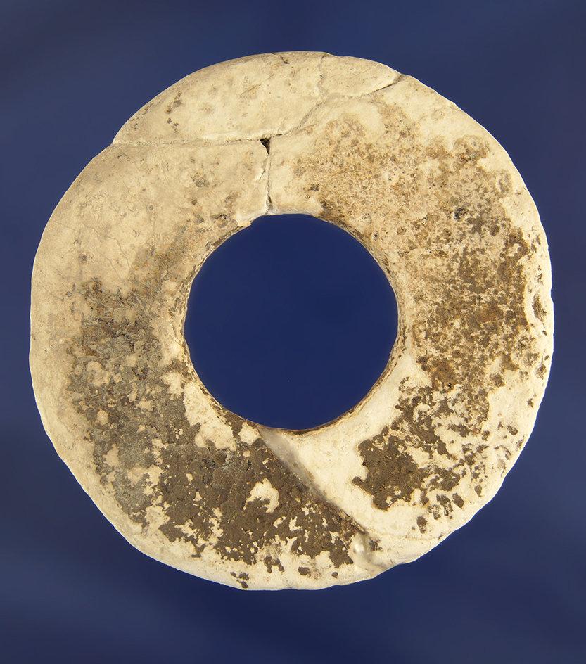 Large but Thin Stone Ring, 2 7/8" diameter, broken and re-glued. Ex Bill Peterson Collection.