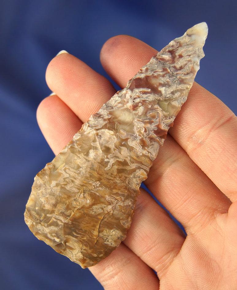 Columbia River Pentagonal Knife, 3 3/8” L, petrified bog material. Found by Keith Bradbury.