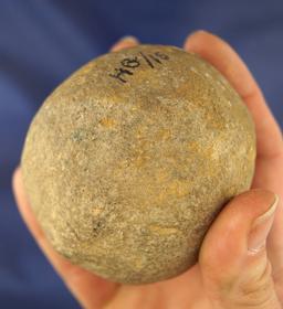 Classic style 3" diameter Hammerstone found in Virginia.