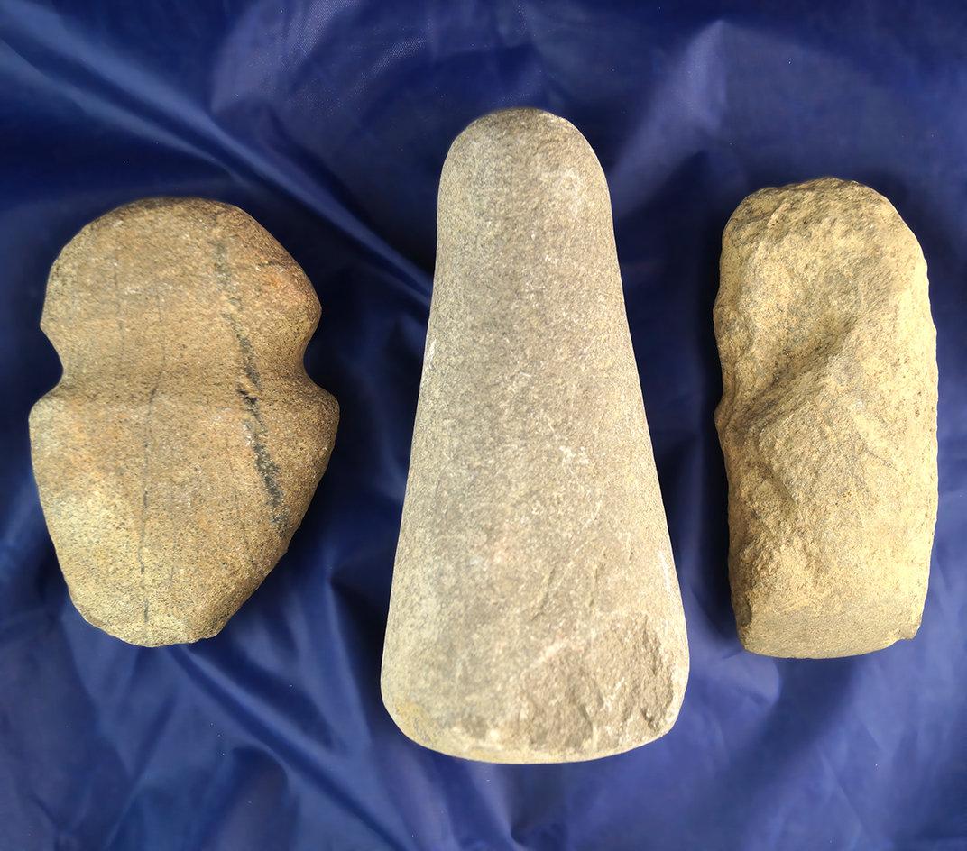 Set of 3 stone tools found in Ohio.